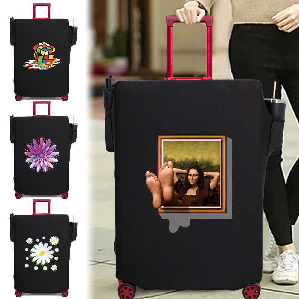 Zipper style three openings highly elastic Cartoon  luggage cover Printed Travel Scratch-resistant l