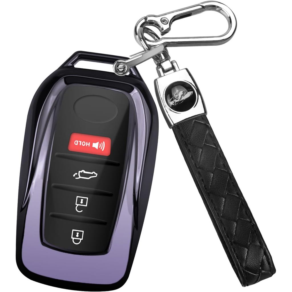 QBUC cho Toyota Key Fob Cover có móc khóa, Phù hợp cho Toyota Venza Corolla Cross Grand Highlander T