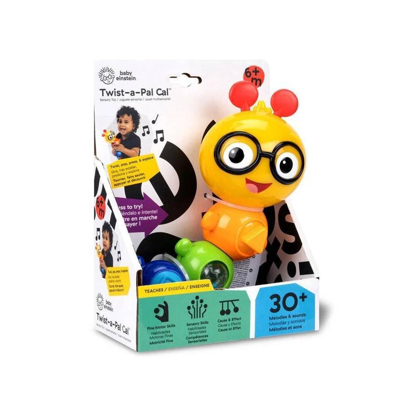Đồ chơi âm nhạc cho em bé Baby Einstein Twist-a-Pal Cal Sensory Toy - 6-36m