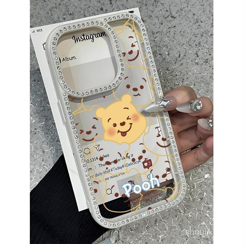 Ốp Lưng Kim Cương Hoạt Hình Bơ Cho iPhone 12, 11, 16, 15, 14, 13, 15PRO, 14PRO, 11PROMAX, 16PROMAX, 