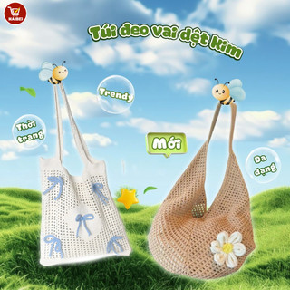 Túi đan đa năng, màu trơn, túi đeo vai dệt mùa hè, thích hợp cho những chuyến du lịch bình thường, sức chứa lớn.