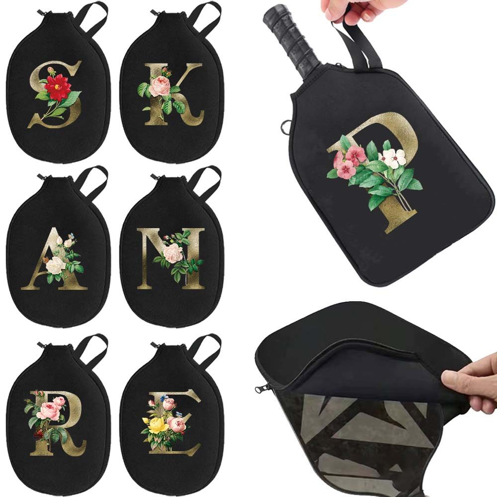 Túi lưu trữ vợt đỉnh Chọn bóng vợt có dây kéo tổ chức lưới túi xách túi xách Golden Flower In Series