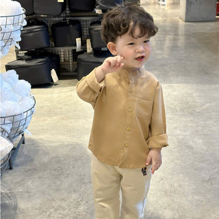 Áo Sơ Mi Bé Trai BEEMO Chất Linen Thoáng Mát, Thấm Hút Mồ Hôi, Thiết Kế Cổ Tàu Sành Điệu 5306ADB