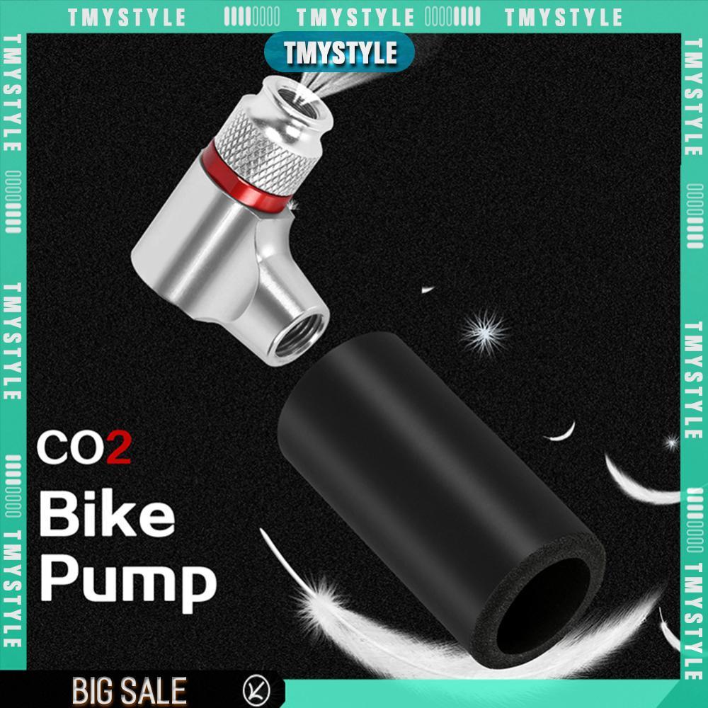 Máy bơm hơi CO2 mini dành cho xe đạp, tay cách nhiệt, tương thích đầu van Schrader và CO2