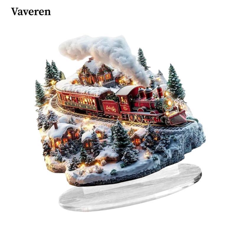 Đồ trang trí Giáng sinh Nhà acrylic Mảng bám có đế đứng Thủ công Đồ trang trí Acrylic 2D Flat Snow S