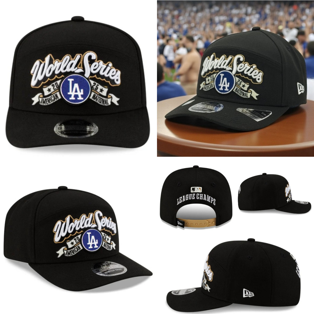 Mũ bóng chày New Era Los Angeles Dodgers 9SEVENTY điều chỉnh được, đen, có tấm che nắng, phù hợp cho