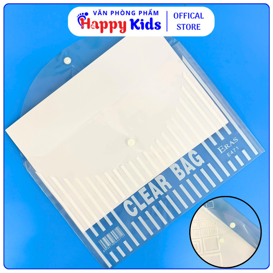 ( Combo 5/10 Cái Túi Cúc A4 E471- E472 Eras) Kích Thước A4, Phù Hợp Đựng Giấy Tờ, Tài Liệu Kiểm Tra 