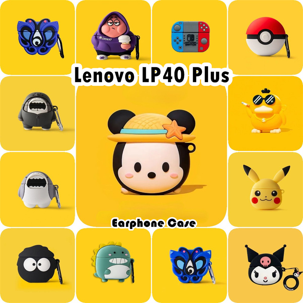 [Còn hàng] Dành cho Ốp lưng Lenovo LP40 Plus Vỏ tai nghe silicon mềm Phim hoạt hình chống rơi