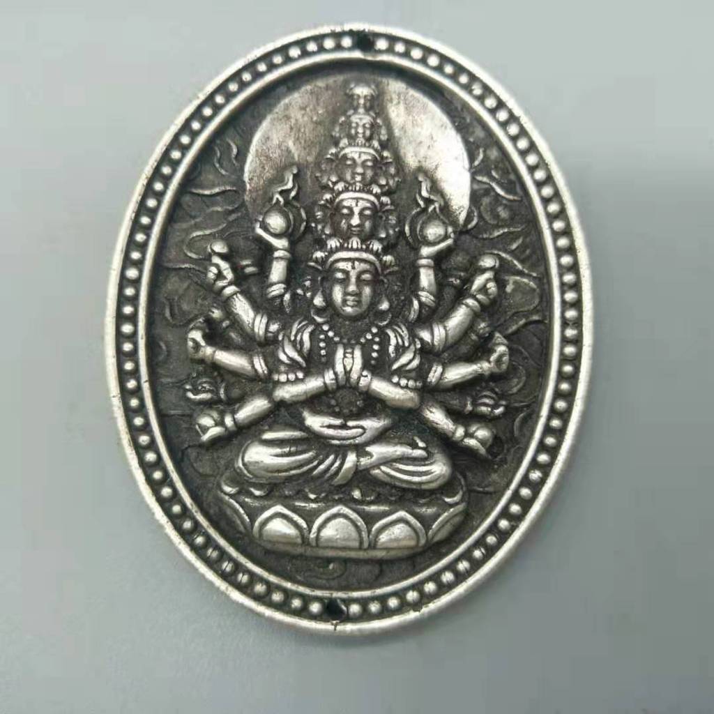 Tạp Chí Cổ Cổ Đau Khổ Đồng Trắng Mạ Bạc Thương Hiệu Ngàn Tay Ngàn Mặt Quan Âm Thương Hiệu 12.5