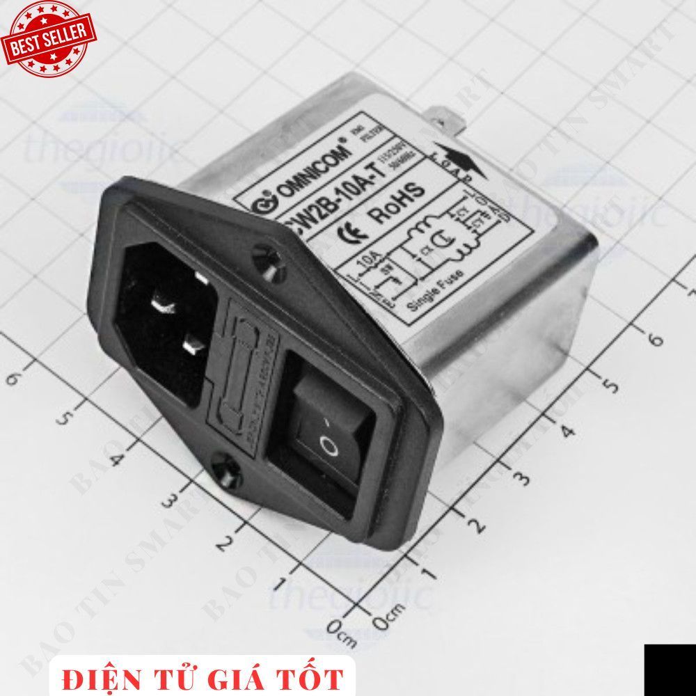 CW2B-10A-T Bộ Lọc Nguồn 1 Pha 10A 115/250V Điện Tử Giá Tốt 886