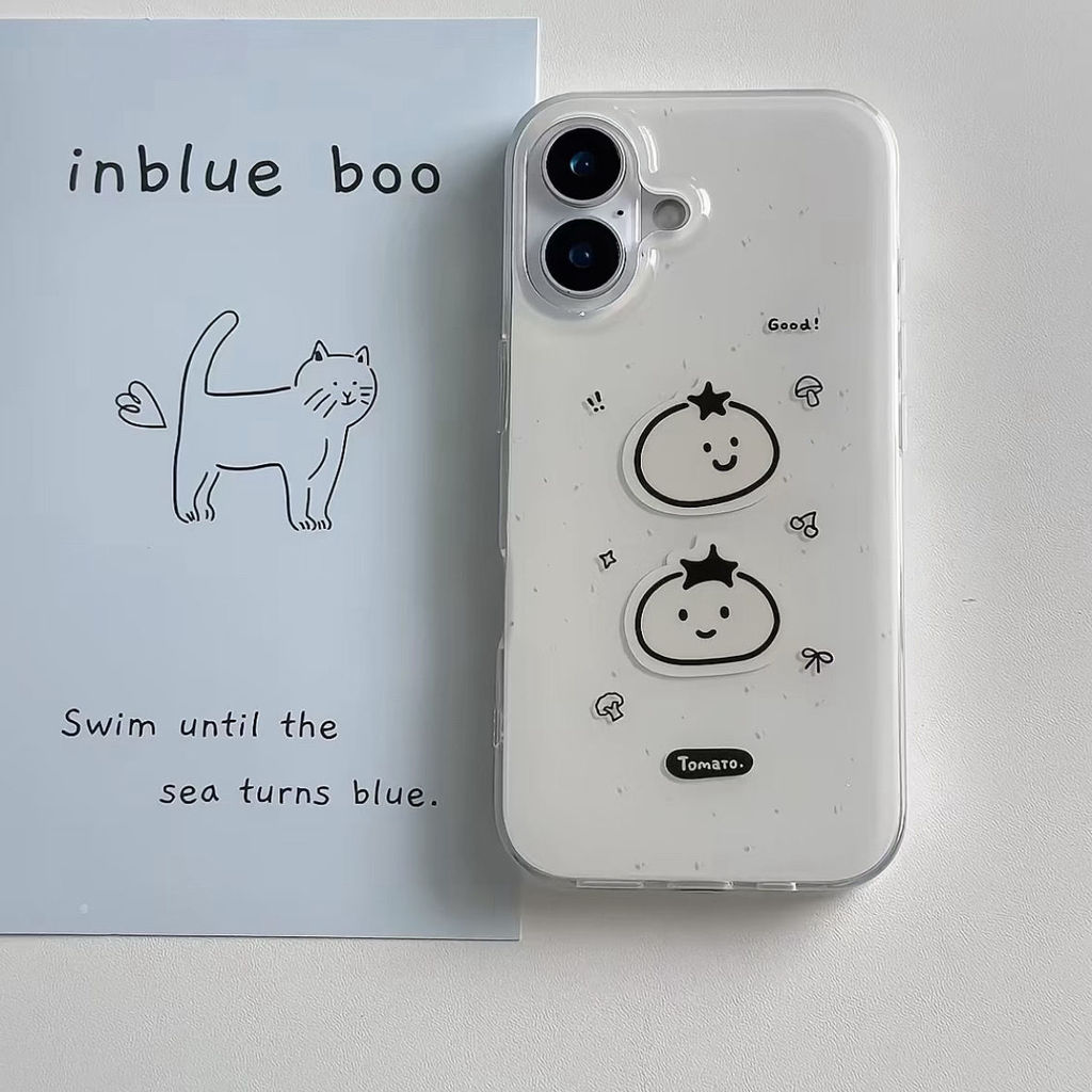 Line Tomato White IMD Thích hợp cho vỏ điện thoại iPhone Thích hợp cho iPhone 16 Pro Max / 15 / 17 P