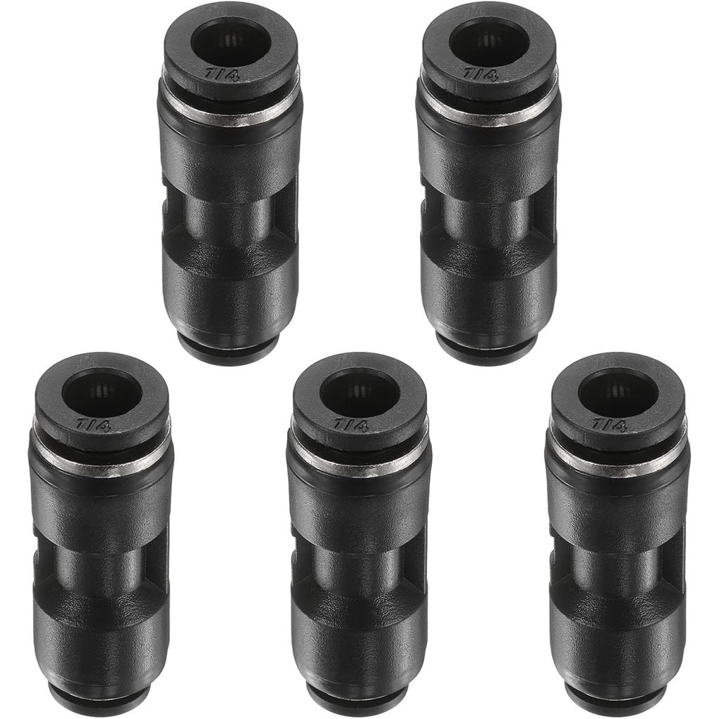 HARFINGTON 2 phụ kiện đẩy để kết nối 1 / 4 "OD x 5 / 32" OD Đầu nối khí nén thẳng Hợp kim kẽm Kết nối nhanh Liên minh Phụ kiện hai chiều cho xe kéo bán tải Hệ thống phanh không khí, B