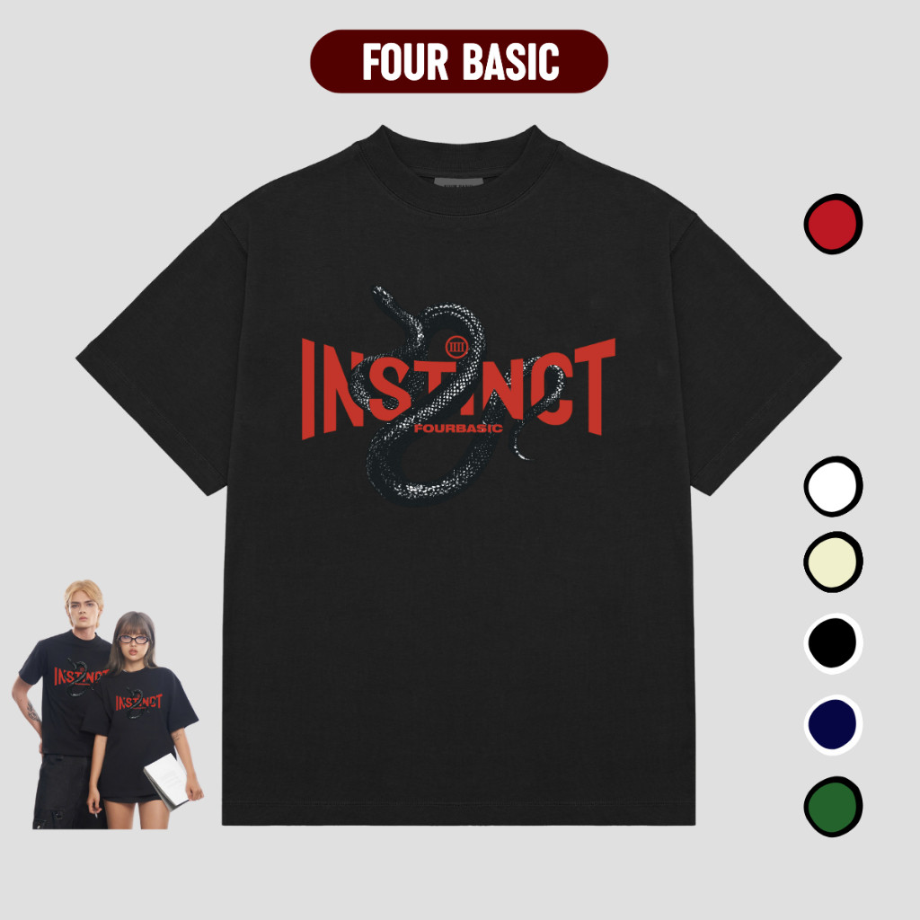 Áo Thun Local Brand Unisex FOUR BASIC INSTINCT Nam Nữ Cotton 100% Chất Dày Min Form đẹp T59