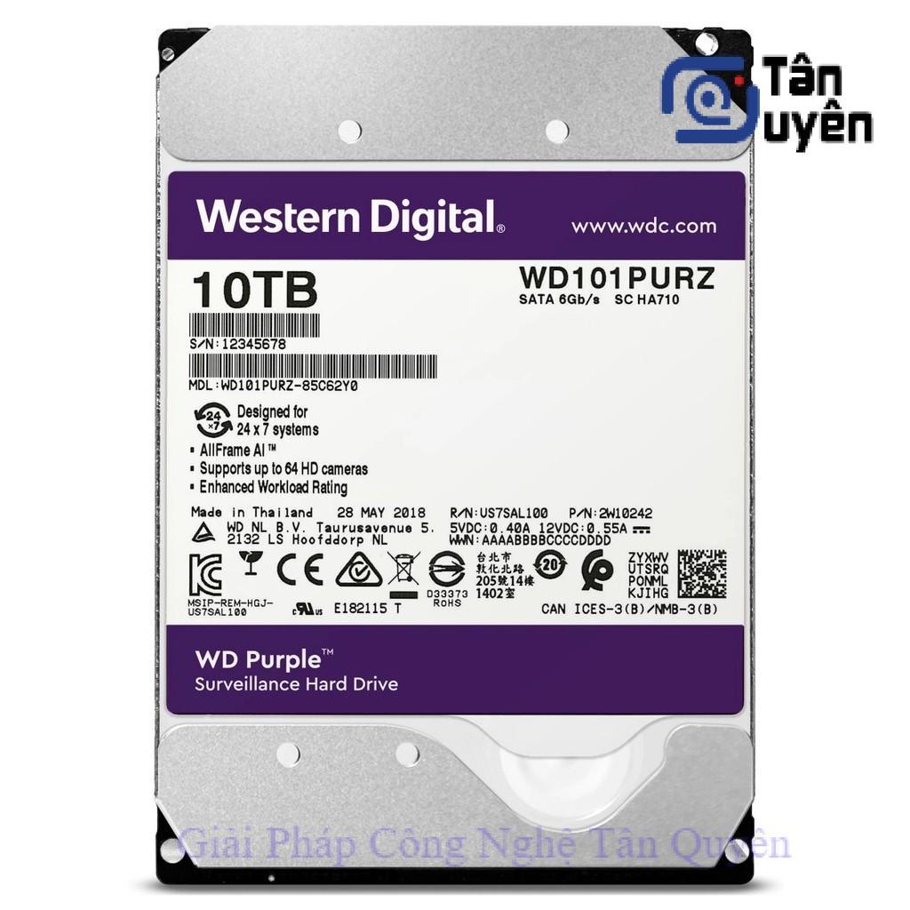 Ổ cứng camera HDD WD Purple Pro 10TB 3.5 SATA3 (WD101PURP)
