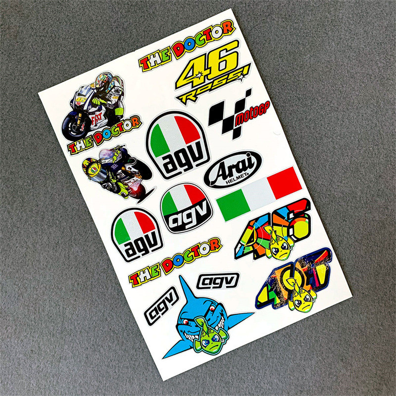 AGV Rossi Rossi Helmet Sticker No. 46 Motorcycle Sticker Waterproof Reflective Decals 3M Modificatio