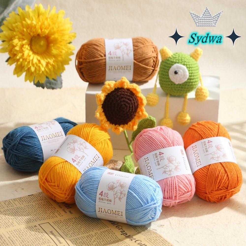 Sợi SYDWA Chenille, Sợi Móc Trọng Lượng 84m 4ply, 35g Búp Bê Làm Màu Nhuộm Sợi Cotton Sữa Thủ Công