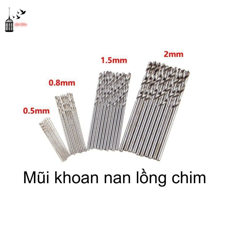 Mũi khoan 1,2 li - 4 li, mũi khoan lồng chim, mũi khoan mini, mũi khoan gỗ, khoan tre loại tốt đủ kí