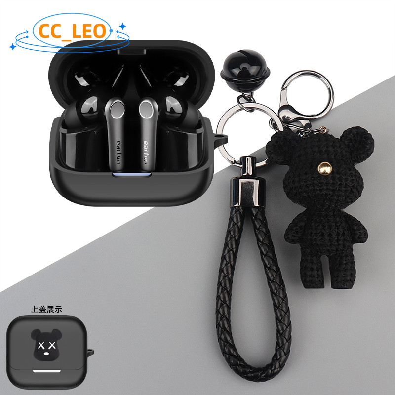for EarFun Air Pro 4+ Case Cartoon Bear Dinosaur Keychain Pendant Cute EarFun Air Pro 4 Plus Silicon