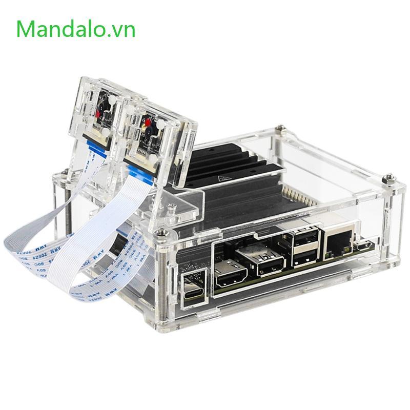 Gặp 1 Cái Acrylic Trong Suốt Cho Ốp Lưng Có Quạt Làm Mát Cho NVIDIA Cho Jetson Cho Nano Deve