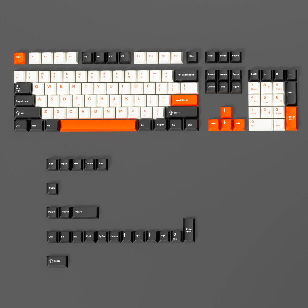 128 Phím Mực Cam Cherry Profile PBT Keycaps Double Shot Custom Keycaps cho bàn phím cơ