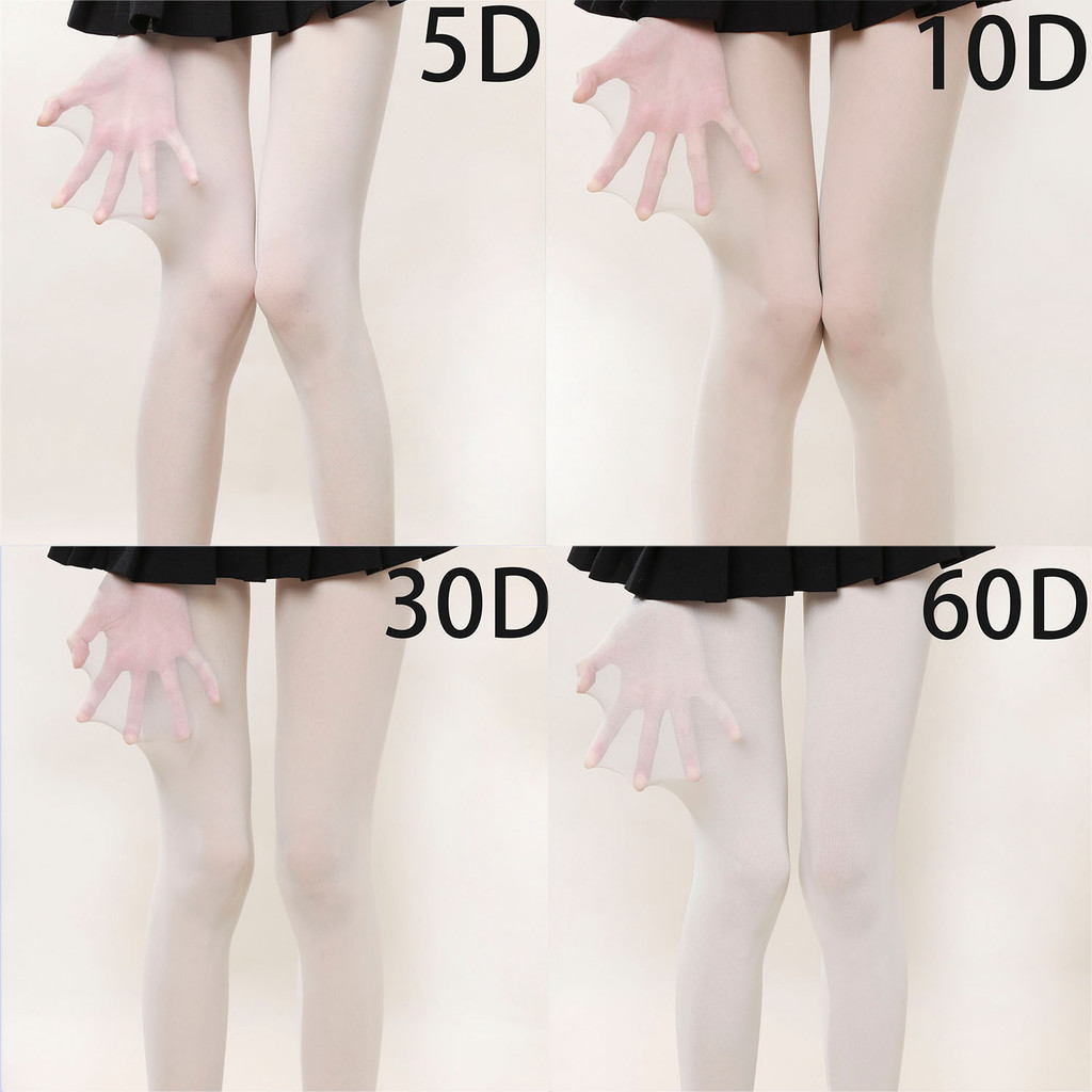 Tất mặt nạ trắng lolita không dễ móc tất lụa lolita mặt nạ trắng tất Tất đen mờ Chân trần Dụng cụ ti