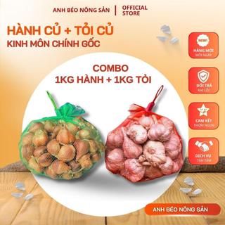 COMBO 1kg Hành Củ + 1Kg Tỏi Củ Kinh Môn - Thơm - Nồng - Đậm Vị