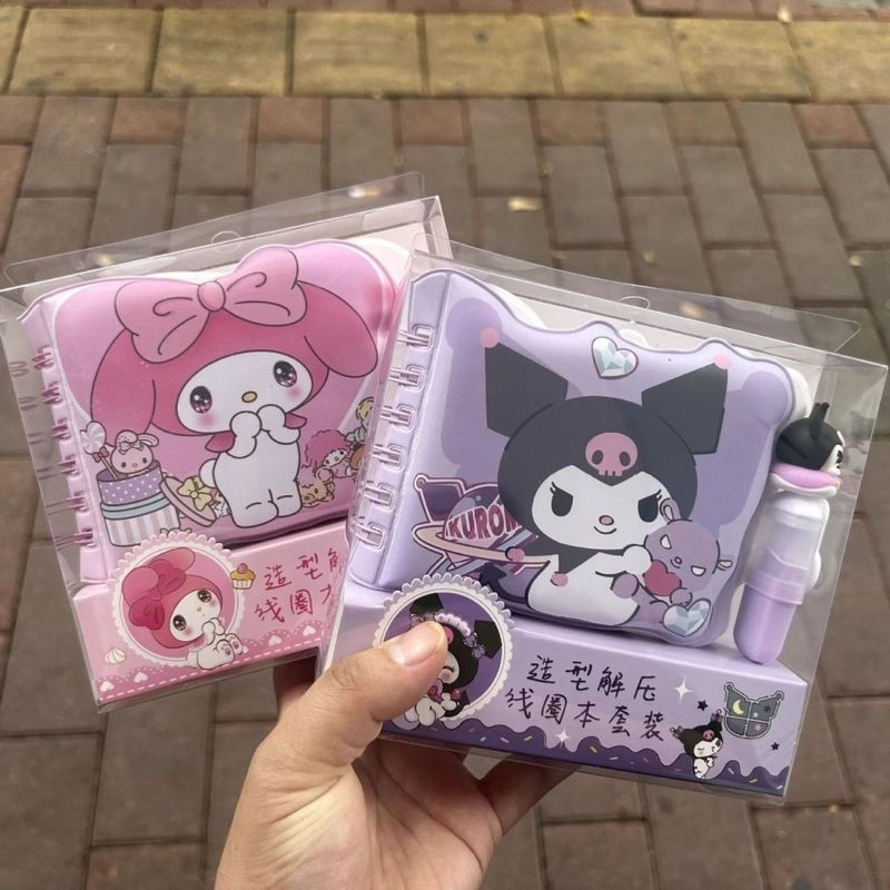 Sanrio Hoạt Hình Kuromi Mini Notebook Sinh Viên Dễ Thương Giá Trị Cao Notepad Di Động Notebook B1205