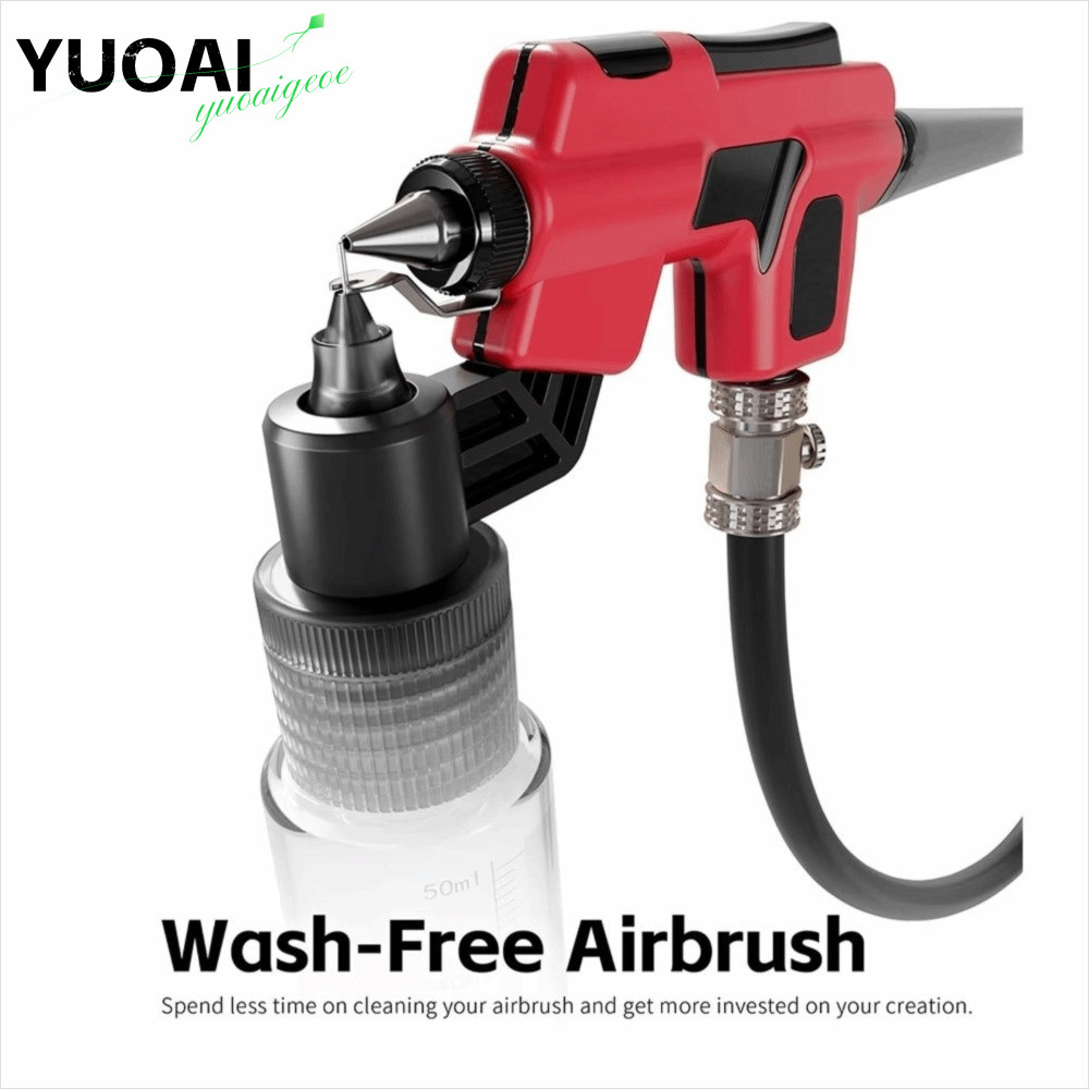 YUOAI Airbrush không cần giặt, Bình trộn 50ml bền bỉ, Người tạo mẫu sở thích có giá đánh dấu cho Bộ 