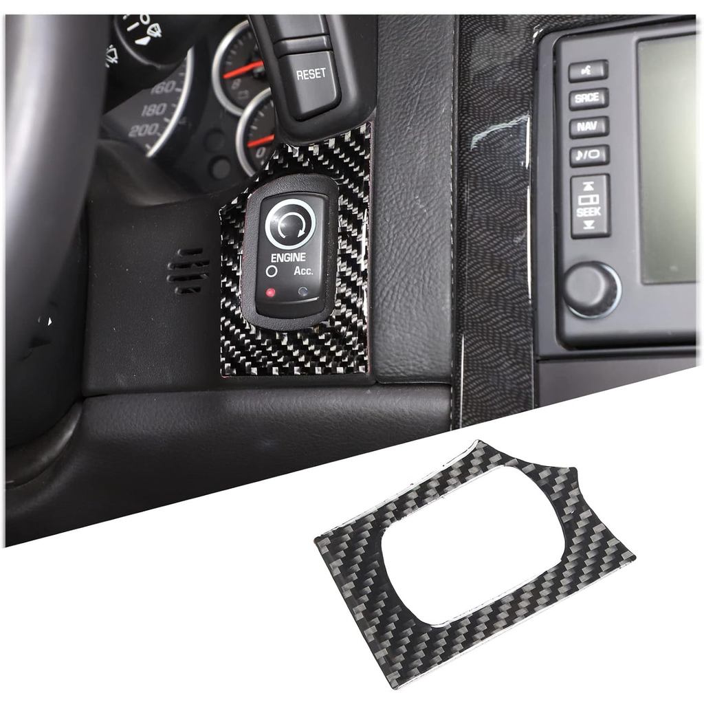 PIUGILH Động Cơ Ô Tô Khởi Động Nút Chặn Bao Sợi Carbon Động Cơ Đẩy Bắt Đầu Đánh Lửa Công Tắc Miếng D