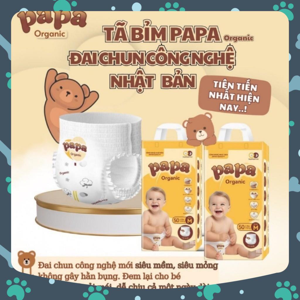 Tã bỉm PAPA Organic công nghệ Nhật Bản 50 miếng/bịch đủ size từ S đến 6XL