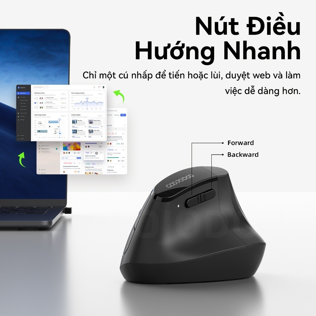 Chuột không dây Bluetooth Goojodoq, chế độ kép 2.4G, DPI 5 cấp, khả năng tương thích rộng rãi | BigBuy360 - bigbuy360.vn
