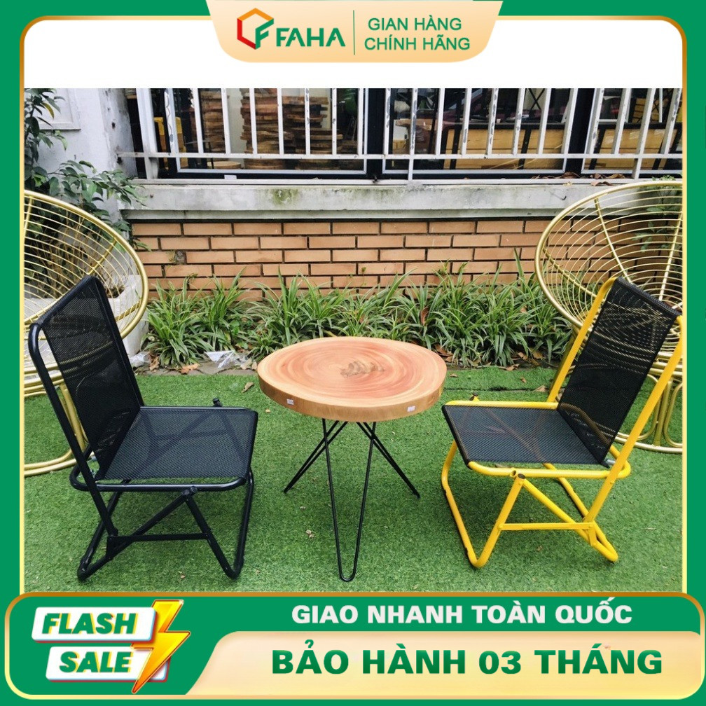 Ghế dù khung sắt lưng cao - Ghế dù cafe trà chanh - HPGD 01
