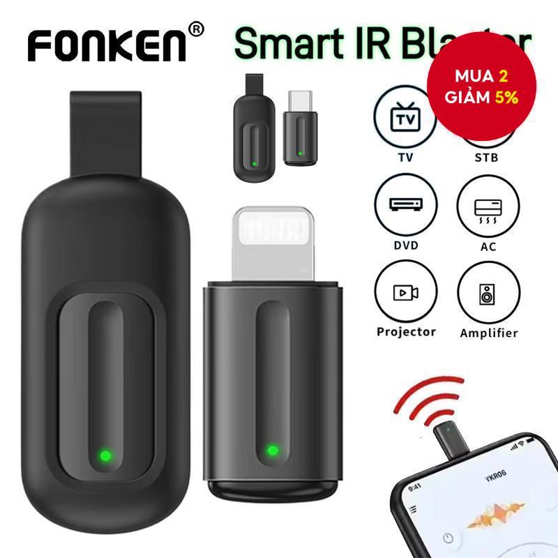 Fonkne Smart IR Điều Khiển Từ Xa Type-C/iOS Bộ Phát Hồng Ngoại với Ứng Dụng Điện Thoại Mini Adapter 