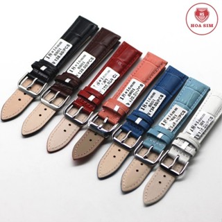   CHUẨN LOẠI 1  Dây đồng hồ da đeo tay dây da đồng hồ chính hãng hiệu AONO 8801-01 VÂN CÁ SẤU nhiều size  TẶNG KÈM CHỐT  