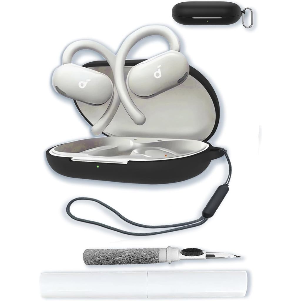 Ốp Silicon Tương Thích Với Soundcore V20i của Anker Có Móc Khóa, Bộ Vệ Sinh Và Dây Buộc Mềm Bảo Vệ C