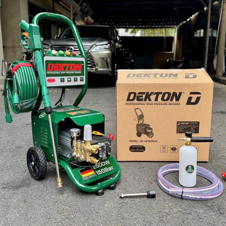 [Có quà tặng] Máy xịt rửa xe cao áp DEKTON DK-HPW2500 / Có chỉnh áp / Chống giật / Công suất 2500W