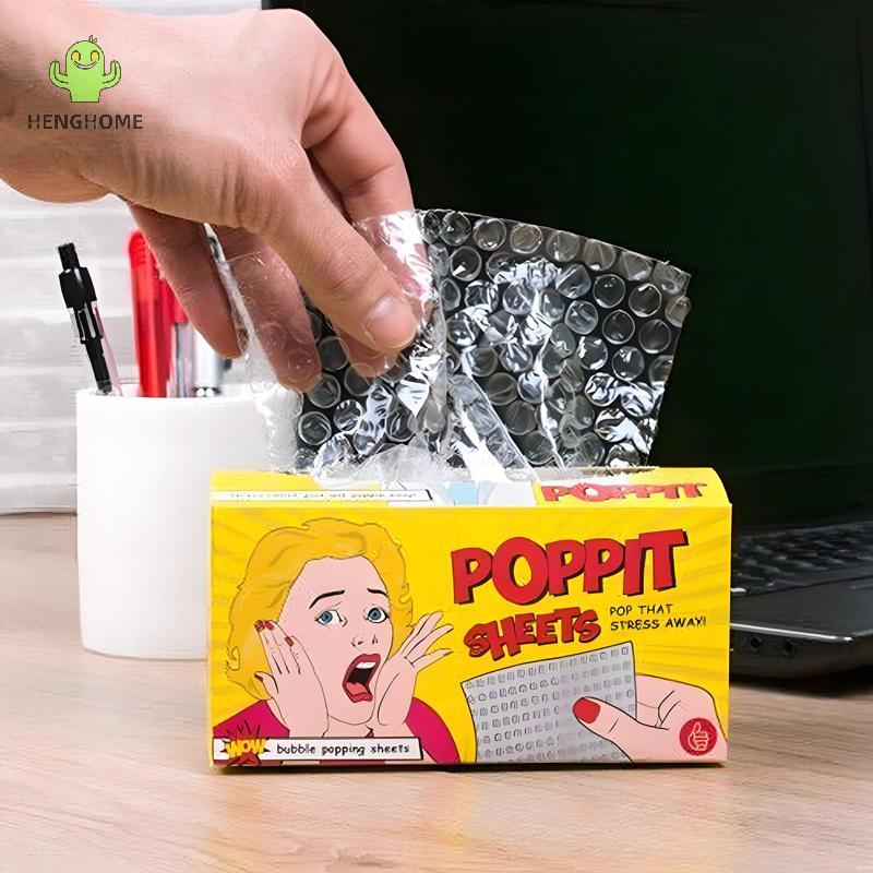HENGHOME Poppit Sheets Pop Bubble Wrap Tissues Office Đồ chơi giảm căng thẳng Máy bơm bong bóng đàn 