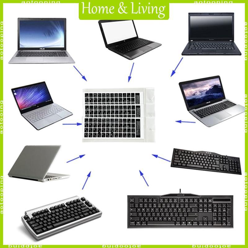 18x6.5cm Japanese White Black Button Letters Keyboard Layout Stickers