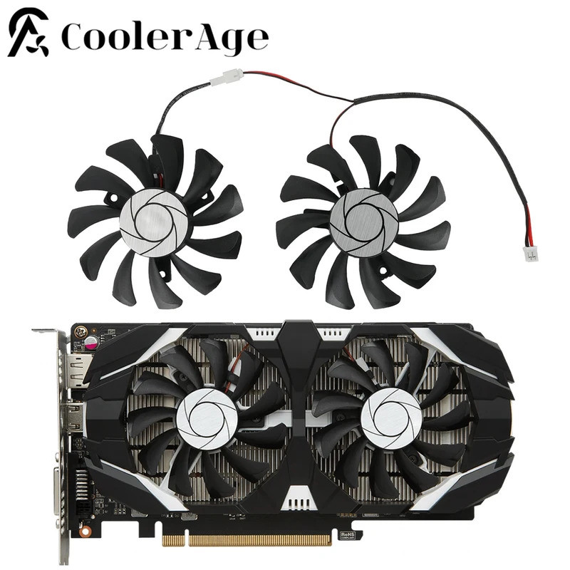 Quạt Card Video Cho MSI GTX 1050 1050Ti 75MM HA8010H12F-Z GTX1050 GTX1050Ti Card Đồ Họa Thay Thế Quạ