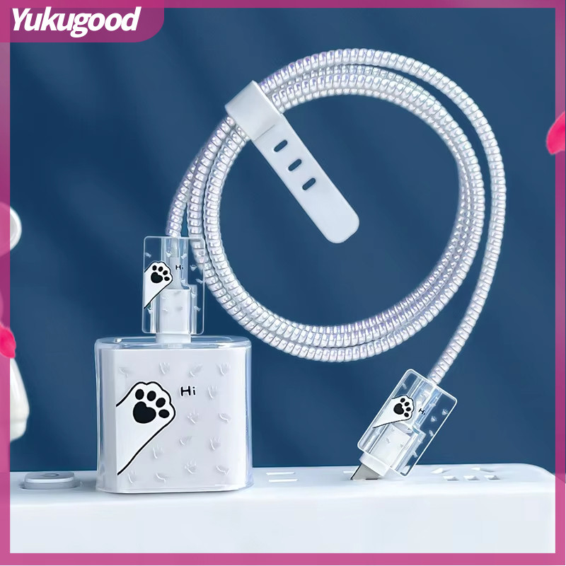 Cute Cat Data Cable Protection Case Charger Soft Case Suitable for IP-YUKU