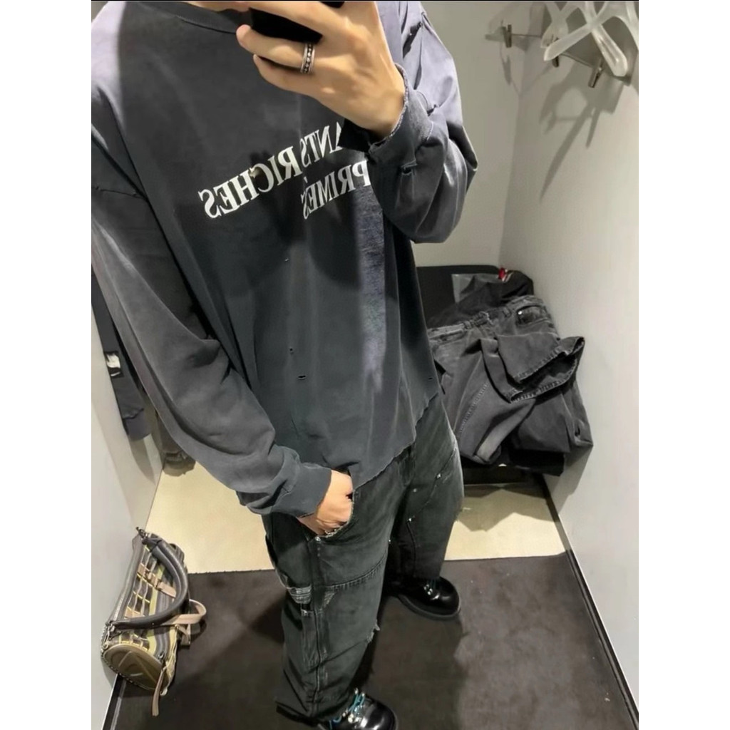 148K SQ ERD New Melancholy Rich Second Generation Washed Vintage Distressed Slogan Short Wide Long S