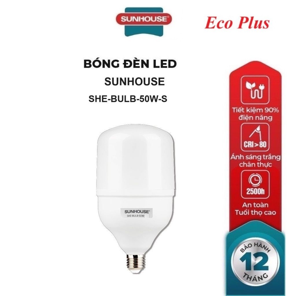 Bóng Đèn LED bulb Spec Sunhouse 50W  SHE-BULB-50W-S, Tuổi thọ lên đến 25.000 giờ, Chip LED chất lượn