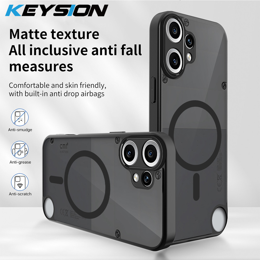 Ốp điện thoại từ tính KEYSION cho Nothing CMF Phone 2 Pro 1 Silicone + PC Matte Vỏ chống sốc trong s
