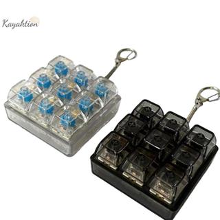 Kayaktion 4 / 9 Phím Bàn Phím Cơ Trục Máy Kiểm Tra Bàn Phím LED Chìa Khóa Giảm Căng Thẳng DIY Nút Keycap Móc Khóa Đồ Chơi Quà Tặng