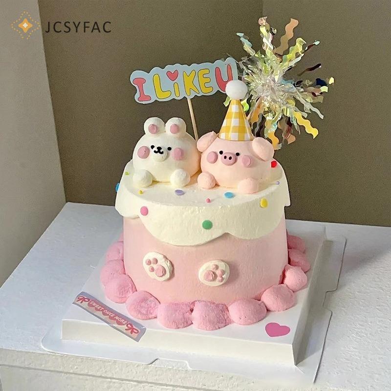 JCSYFAC Động VậtCartoon Bánh Giấy Cốc Bánh Plugin Sinh Nhật Tiệc Cưới Trang Trí Bánh Plugin Cung Cấp