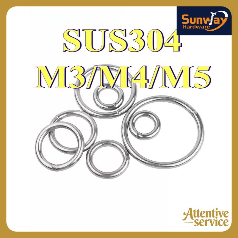 Vòng chữ O hàn rắn bằng thép không gỉ 304, vòng thép nâng, vòng kết nối võng yoga, vòng kéo tay thú 