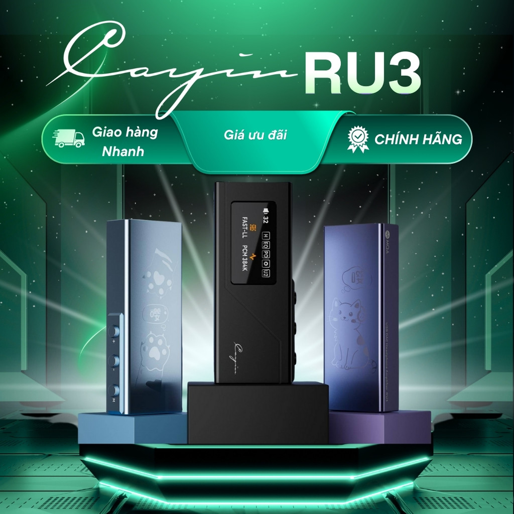 [Chính hãng] DAC/AMP Cayin RU3 – USB DAC Di Động, Hỗ Trợ PCM DSD, Kèm Ampli Tai Nghe, Cho Điện Thoại