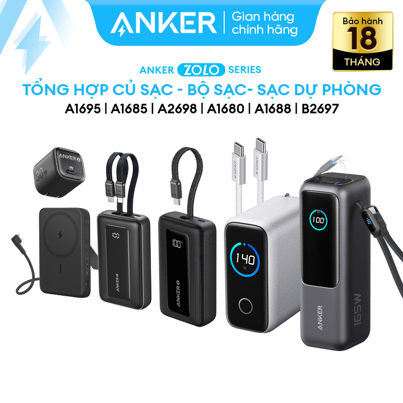 [LIVE] Phụ kiện điện thoại Anker Zolo Series các loại sạc nhanh củ sạc, cáp sạc, SDP- B2697- A1695- 