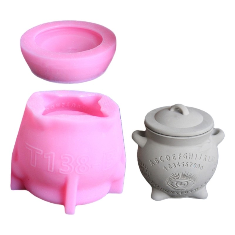 GOO Witch Resin Jar Khuôn Silicon Có Nắp Khuôn Silicon Đa Năng
