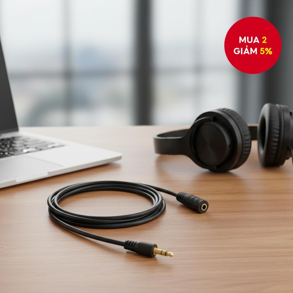 Cáp chuyển Aux sang 3.5mm để mở rộng tai nghe cho máy tính xách tay, MP3/MP4.